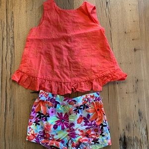 Gymboree open back shirt and shorts 3t